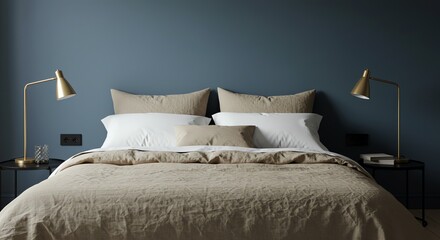 Modern Home Decor in a Tranquil Blue Bedroom