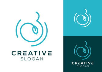 Abstract pregnant with leaf elements logo design for maternity home