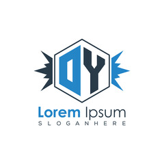 Modern Latter Luxury Monogram Logo with Royal Crown and Polygon Frame
