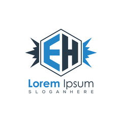 Obraz premium Modern Latter Luxury Monogram Logo with Royal Crown and Polygon Frame 