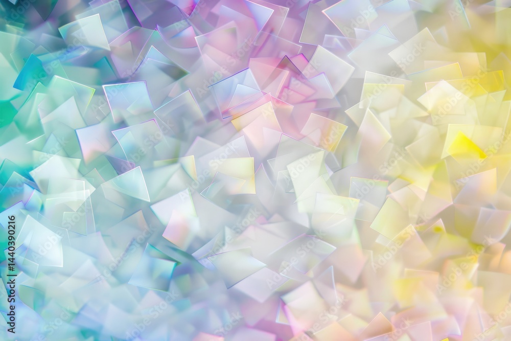Poster pastel colored abstract geometric shapes with a soft focus. digital art of geometry shape with color