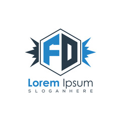 Fototapeta premium Modern Latter Luxury Monogram Logo with Royal Crown and Polygon Frame 