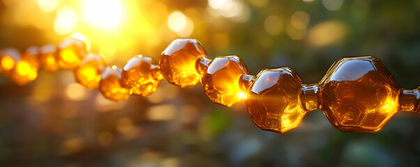 Golden Honeycomb 3D Illustration