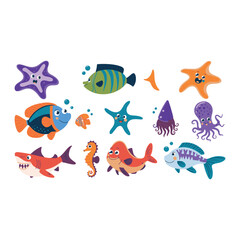 set of sea animals