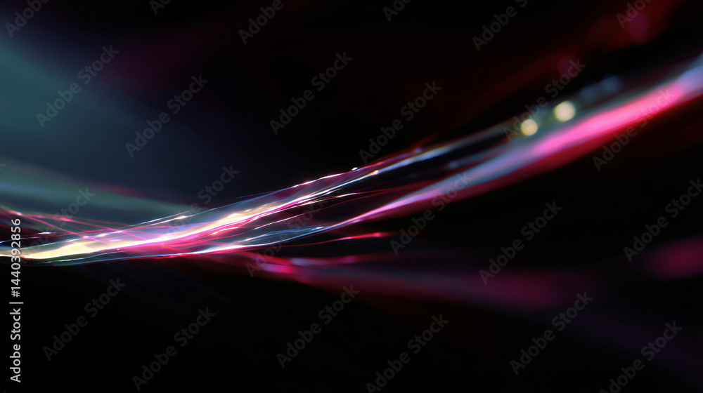 Aufkleber abstract neon light streaks creating a futuristic dynamic background