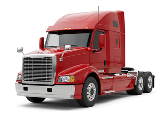 Red Semi Truck Image: Freightliner Classic XL Cabover Stock Photo