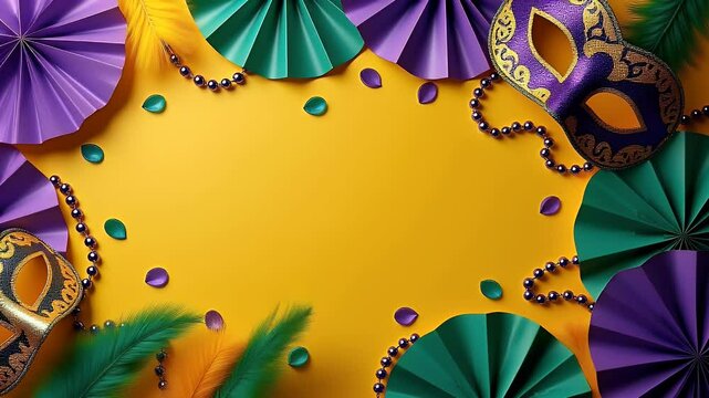 Vibrant and Festive Background with Traditional Carnival Decorations and Colors