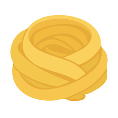 Cartoon vector of Italian pasta nest. Cute flat illustration of exquisite and delicious food.