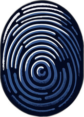 Unique Blue Fingerprint Identity Security Icon Design Graphic art safe data logo lines clean image
