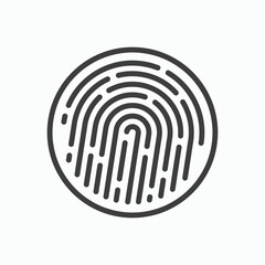 a fingerprint icon isolated on white back