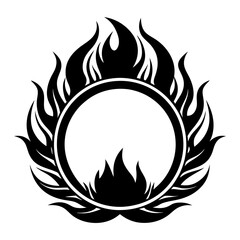 Download Burning Circle Flame Frame Vector Eps File For Design.