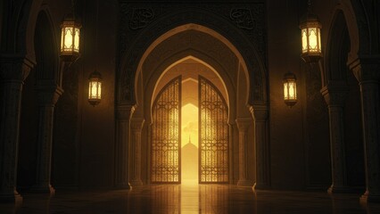 Obraz premium Arabic Architecture featuring arched entryway