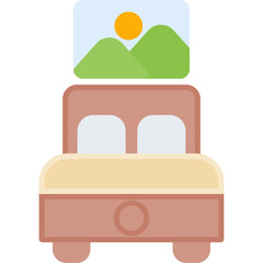 Bedroom Painting Flat Icon