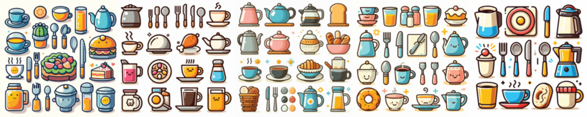 Vector set of dining utensils.