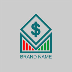 Simple vector logo about finance and business theme, suitable for company logo