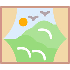 Hotel View Flat Icon