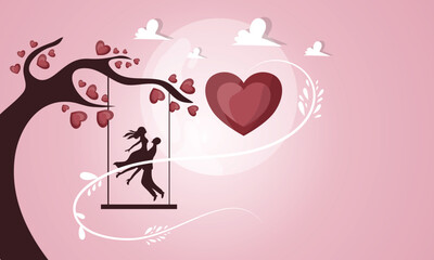 Valentine's Day Couple Love Illustration
