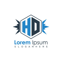 Modern Latter Luxury Monogram Logo with Royal Crown and Polygon Frame
