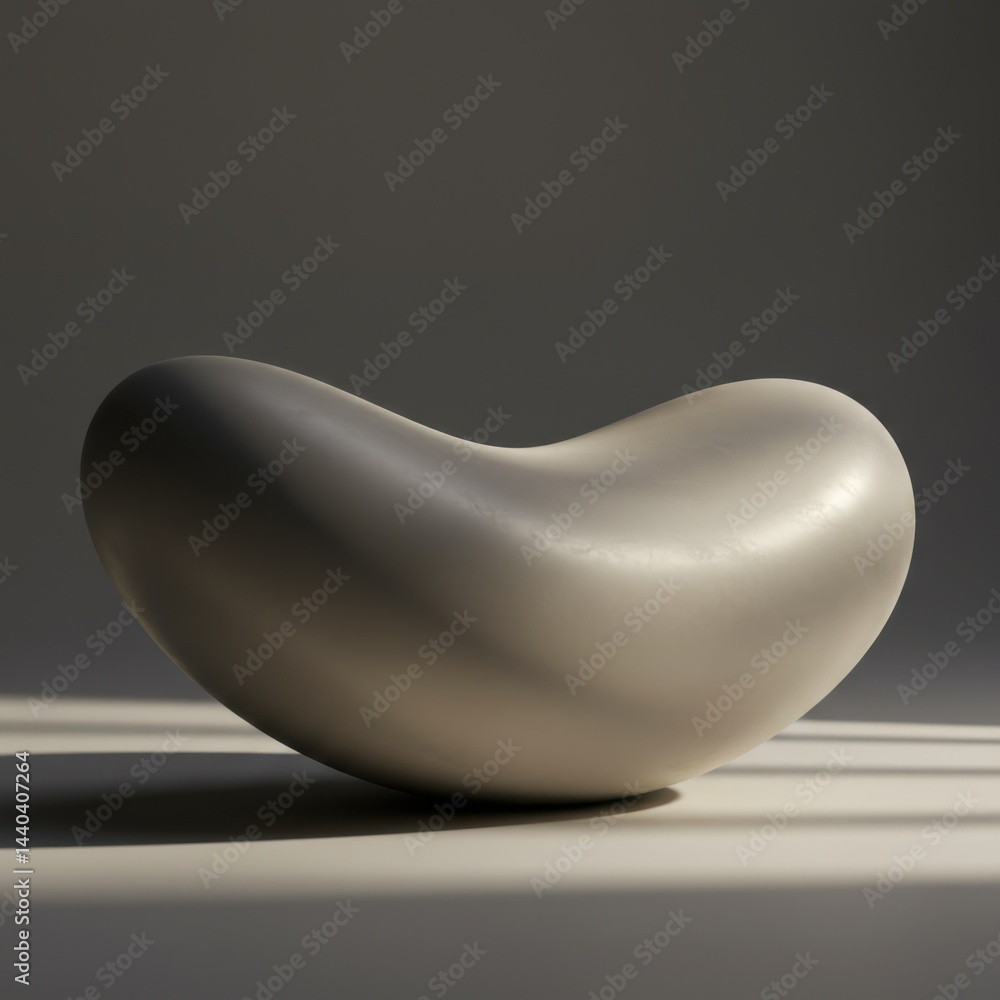 Poster abstract sculptures smooth curves minimalist design studio lighting elegant form bean shape