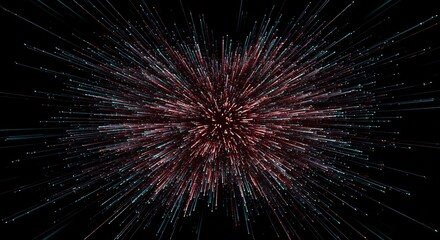 Abstract Red Blue Particle Burst Background