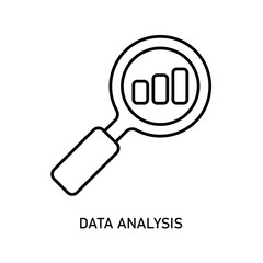 Icon a data analysis, isolated against a clean background.