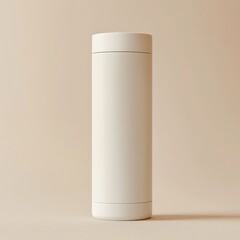 White cylindrical container mockup.