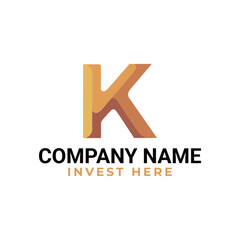 A modern, clean, and minimalist logo design with a stylized letter K. The letter is in a gradient of yellow and orange, and the logo has a simple, professional font that makes it easy to read
