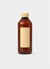 Fototapeta premium Bottle of Vitamins in Solid White Background