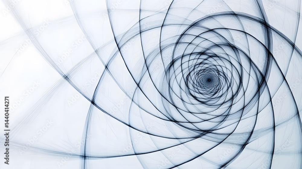 Aufkleber abstract fractal art featuring a mesmerizing spiral pattern in shades of blue and white. elegant and