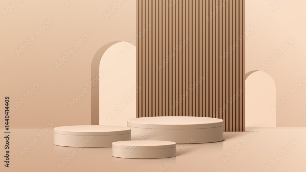 Aufkleber abstract minimal scene. minimal podium with soft material base. soft podium stages and product showc