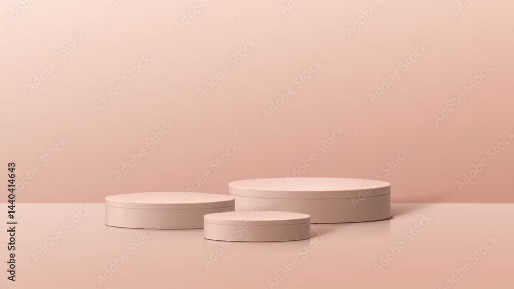 Aufkleber abstract minimal scene. minimal podium with soft material base. soft podium stages and product showc