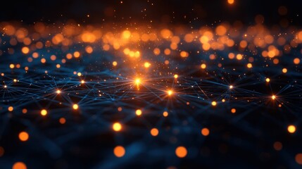 Fototapeta premium Illuminated Network: A Digital Universe of Connections