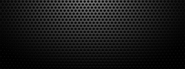 Сircle black mesh. Pattern seamless background. Vector texture illustration. Metal seamless pattern with red light behind. Vector illustration