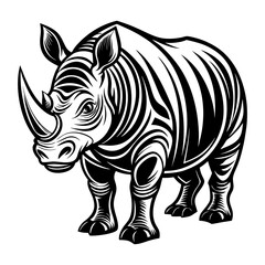 Fototapeta premium Download Rhinoceros Vector Illustration Svg File For Design.