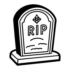 Download Vector Halloween Tombstone With Rip Svg File For Design.