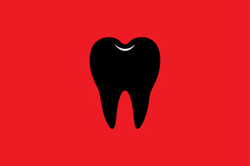 tooth Solid Vector Icon for Teeth Dental Silhouette Icon