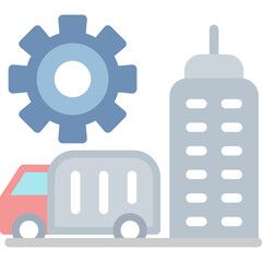 Supply Chain Management Flat Icon