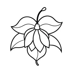 Simple Line Drawing of a Flower