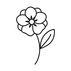 Simple Line Drawing of a Flower