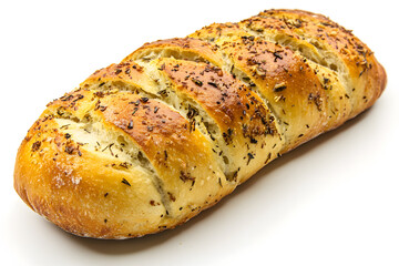 Product photo of garlic bread, isolated on white background
