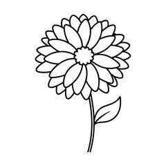 Simple Line Drawing of a Flower