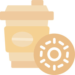 Coffee Shop Pastries Flat Icon