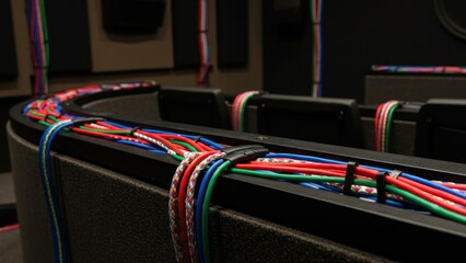 Organized and color coded wiring cables
