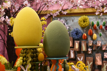Spring. Bright Easter eggs