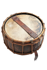 Isolated Rustic Leather Drum