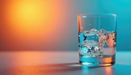 Empty water glass next to a digital timer showing fasting duration, timer, diet