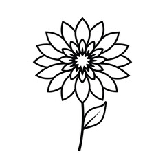 Simple Line Drawing of a Flower