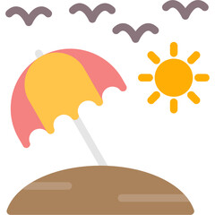 Beach Umbrella Flat Icon