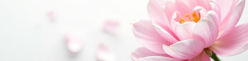Delicate petals unfurl on a crisp white background, white, blossom