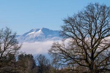 Bavarian Alps in Early Spring from Kolbermoor, Bavaria, Germany